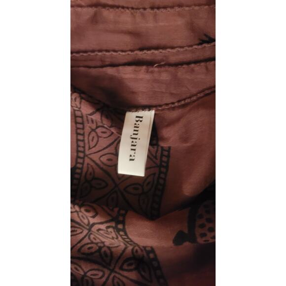 Banjara Brown Tribal Primitive Black Turtle Design Scarf - Picture 5 of 5